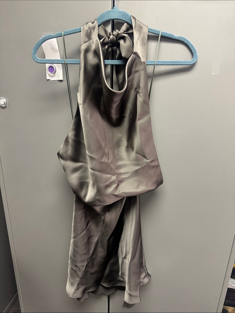 NWT Zara Satin Effect Halter Neck Dress